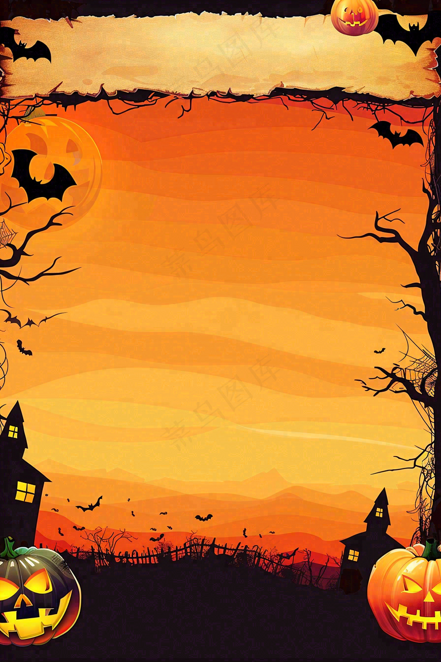 万圣节南瓜灯捣蛋恐怖背景