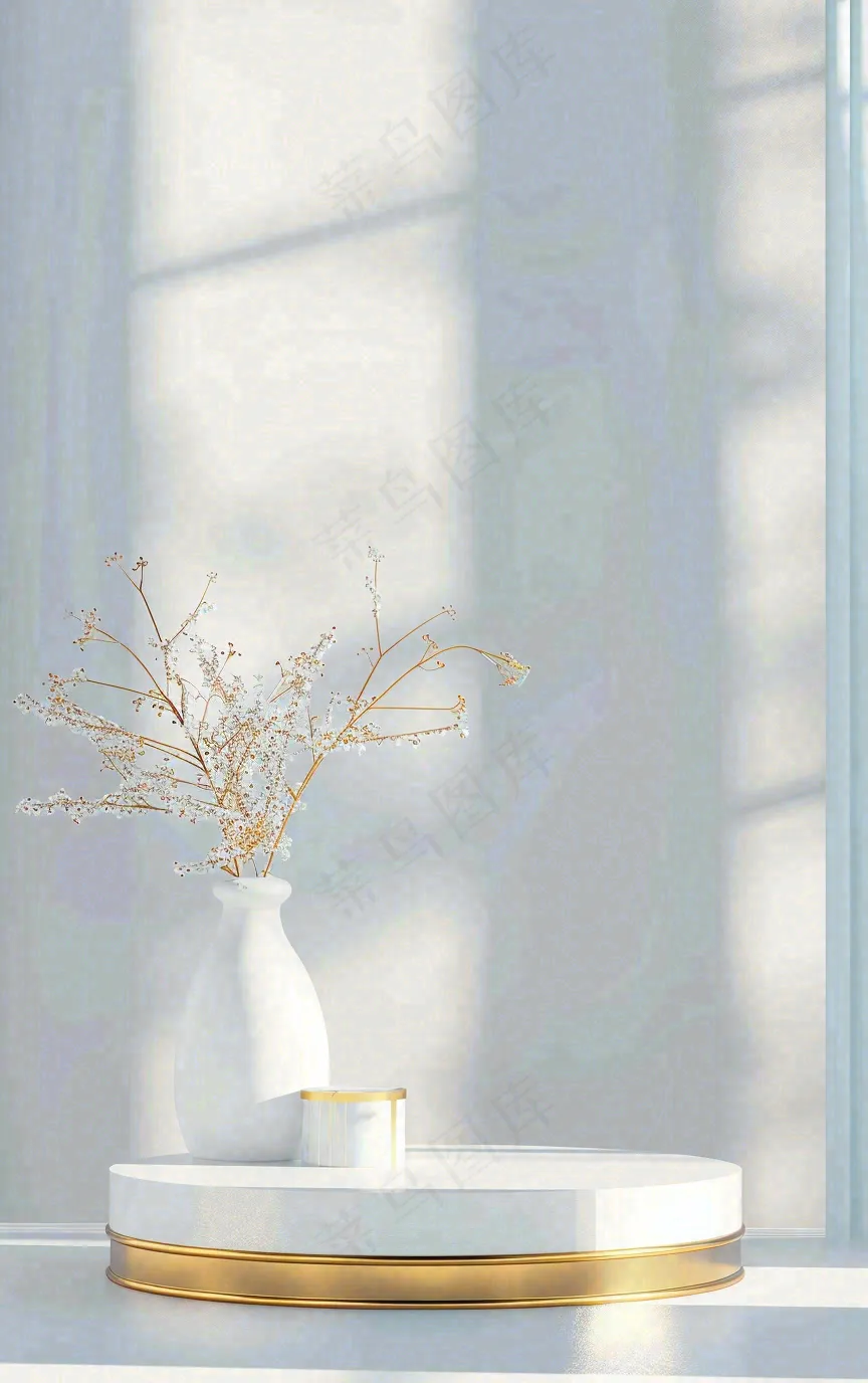 美妆护肤3d展台清新背景