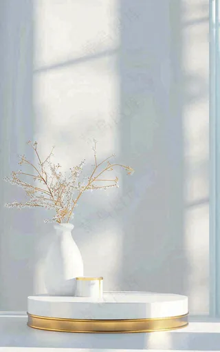 美妆护肤3d展台清新背景