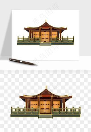 国潮风古建筑古楼古塔鼓楼psd,png免抠图