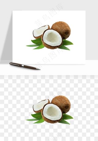 椰子椰果水果png免抠