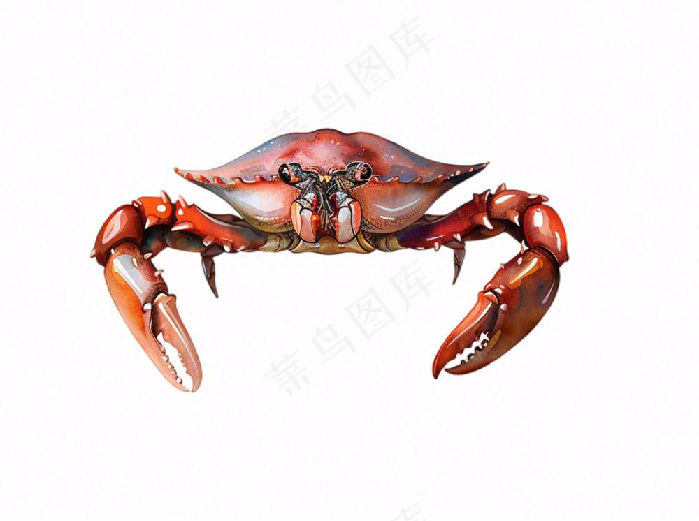螃蟹海洋动物卡通插画免抠