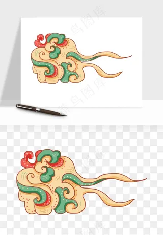 国潮敦煌云纹祥云云彩png免抠