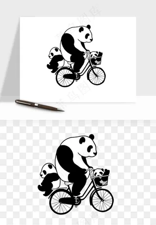 熊猫国宝手绘png免抠