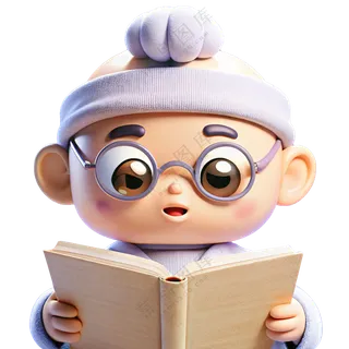 人物3D立体可爱读书孩子2