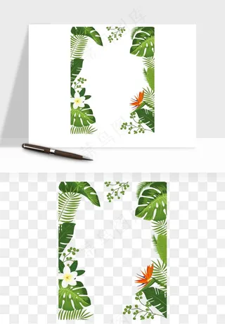 植物花卉边框装饰png免抠