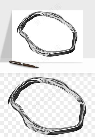 立体潮流金属质感小装饰png免抠