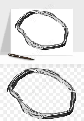 立体潮流金属质感小装饰png免抠