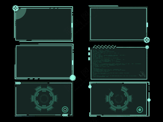 科技边框青色边框广告设计