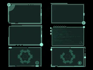 科技边框青色边框广告设计