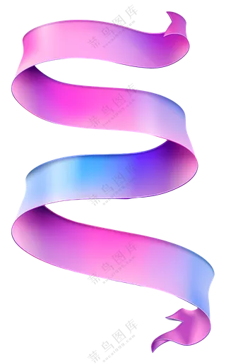 彩色渐变丝带
