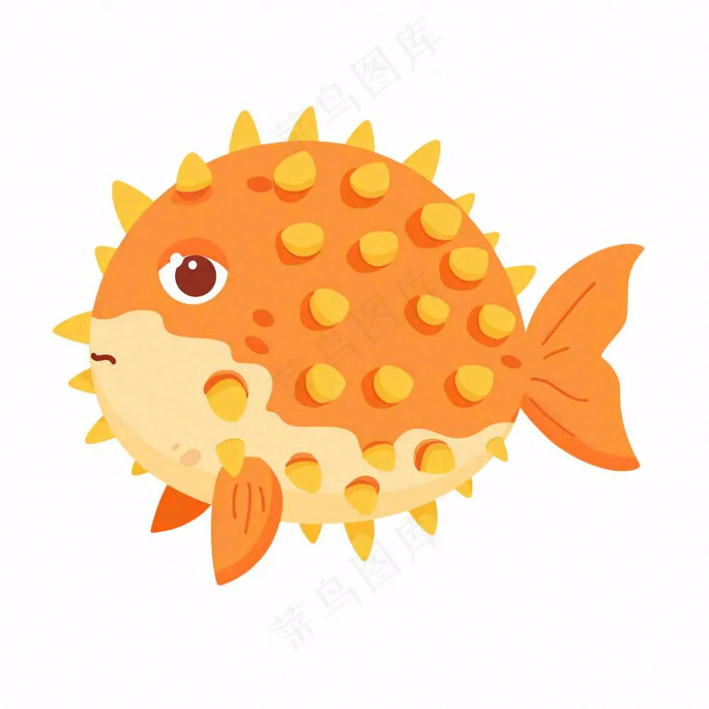 海洋鱼类海鲜卡通插画免抠
