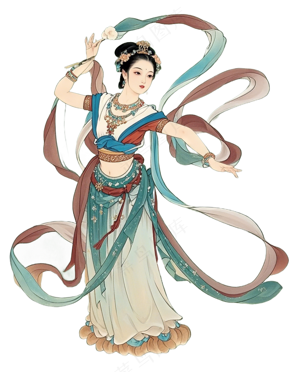 免抠工笔画中国风风韵仙女人物