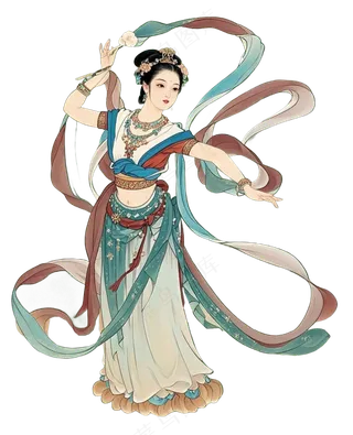 免抠工笔画中国风风韵仙女人物
