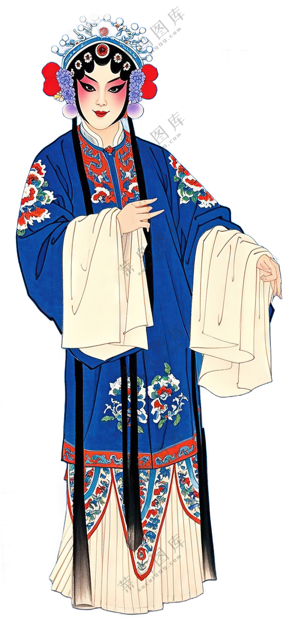 免抠工笔画中国风花旦京剧人物
