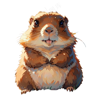 土黄色卡通卡皮巴拉免抠图