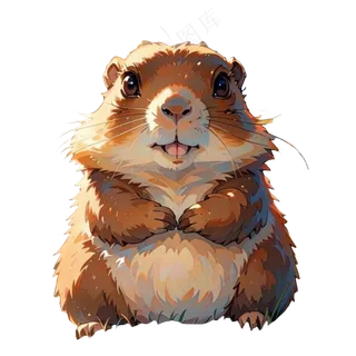 土黄色卡通卡皮巴拉免抠图