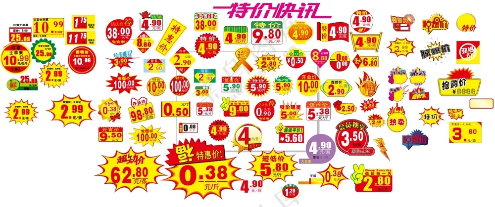 超市特价标签