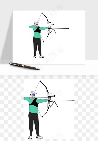 射箭弓箭手绘矢量png免抠