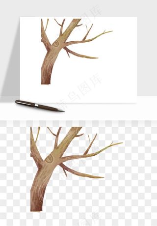 卡通树干枯树树林png免抠