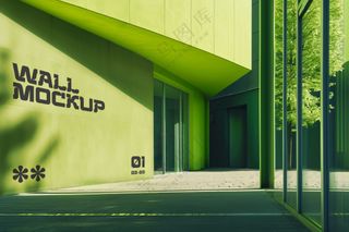 商场超市外墙门店门头招牌贴图海报店铺店招橱窗logo样机-03