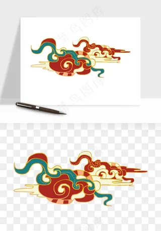 国潮敦煌云纹祥云云彩png免抠