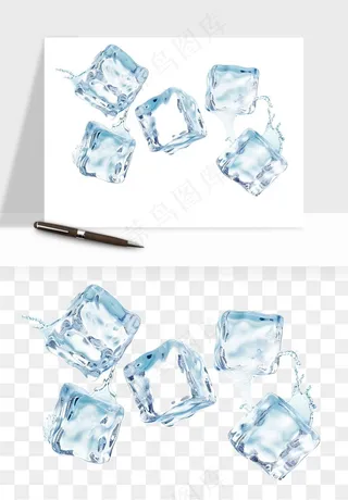 冰块清爽png免抠