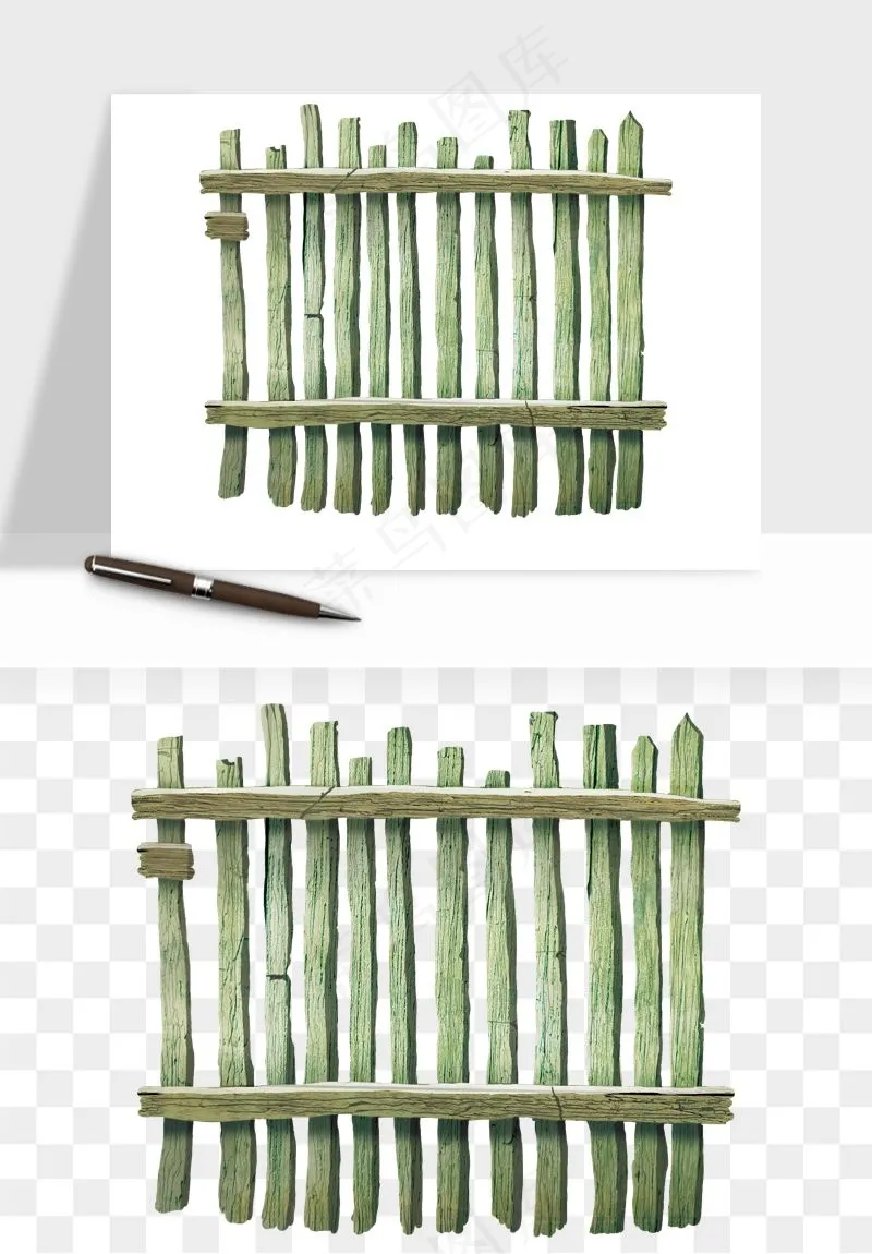 手绘围栏护栏栅栏png免抠