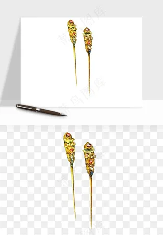 古风发簪头饰配饰png免抠