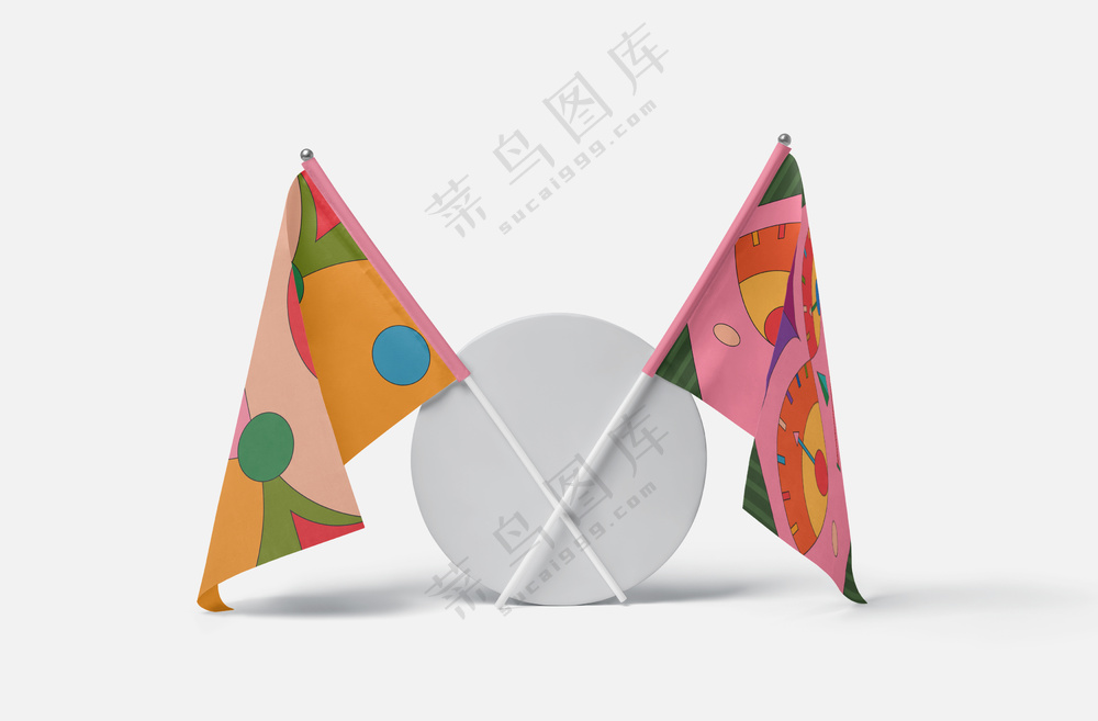 手摇旗帜桌旗应援旗logo样机-02