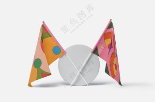 手摇旗帜桌旗应援旗logo样机-02