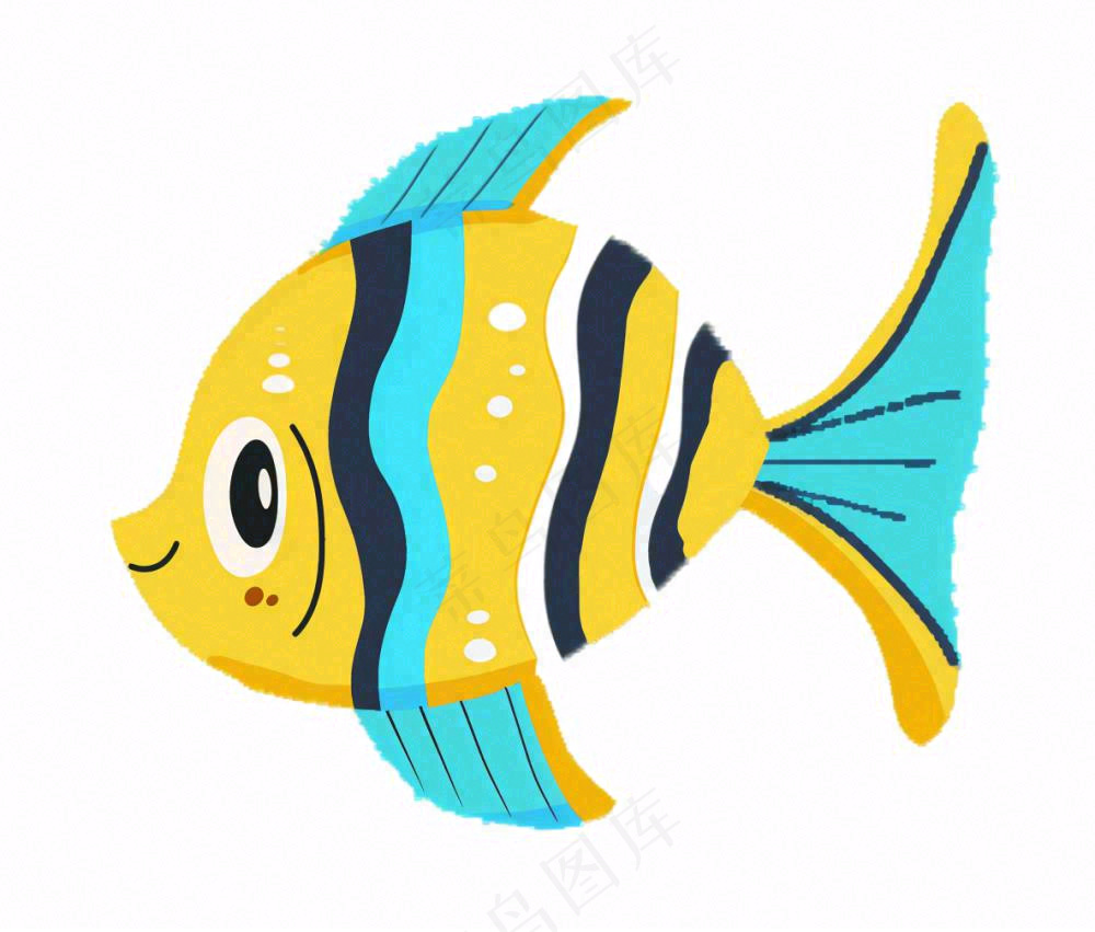 海洋鱼类海鲜卡通插画免抠