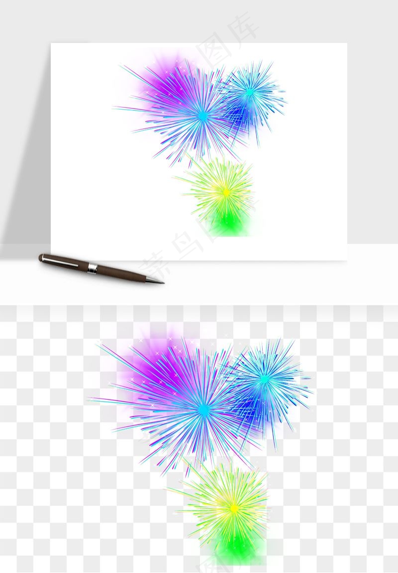 卡通烟花烟火礼花png免抠