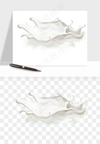 飞溅的牛奶牛奶杯元素png免抠