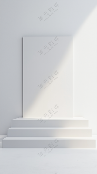 白色纯洁大理石膏简约C4D3D渲染风格电商活动光影几何图形纹理背景海报