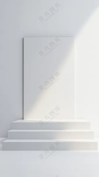 白色纯洁大理石膏简约C4D3D渲染风格电商活动光影几何图形纹理背景海报