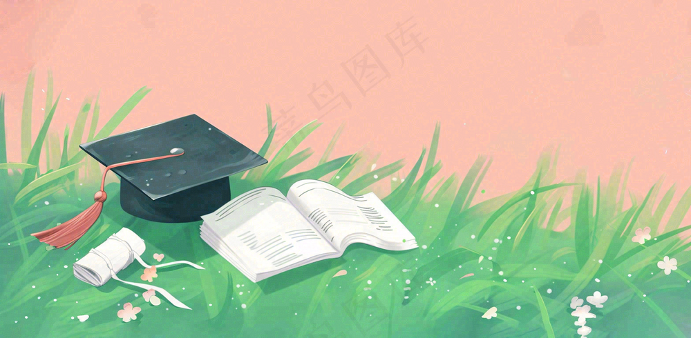 学生毕业季考试青春插画背景