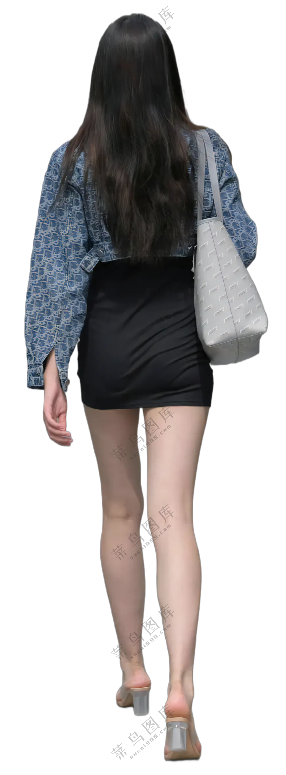 免抠时尚背包行走人物背影
