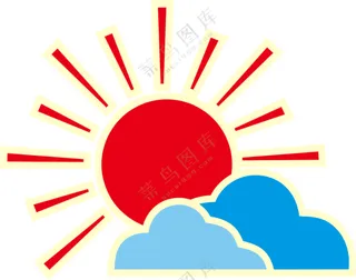 矢量太阳白云