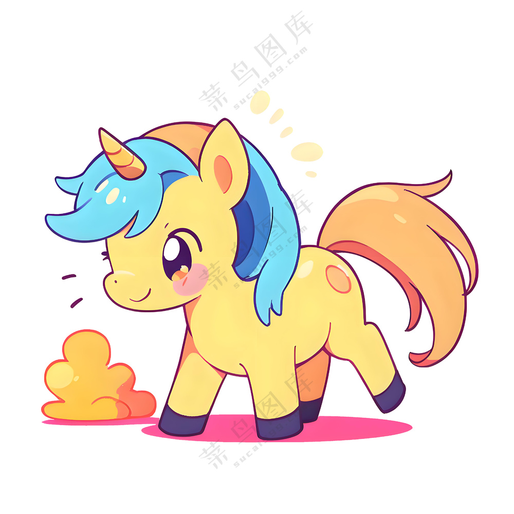 彩色小马卡通图案