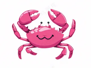 螃蟹海洋动物卡通插画免抠