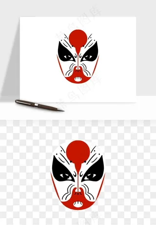 手绘戏剧脸谱卡通面具png免抠