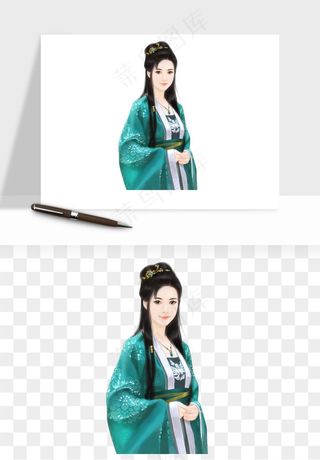 古风美人女子背影png免抠