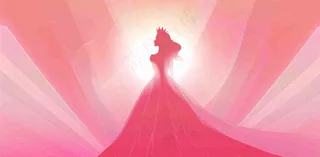 粉色女王女神女生节妇女节唯美插画背景