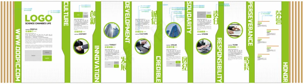 浅绿色文化墙大事记