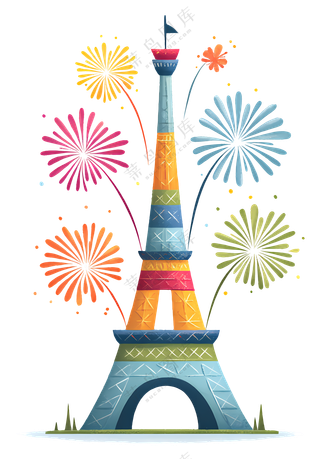 五彩缤纷的埃菲尔铁塔