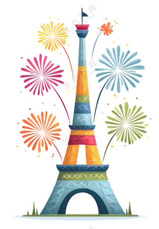 五彩缤纷的埃菲尔铁塔