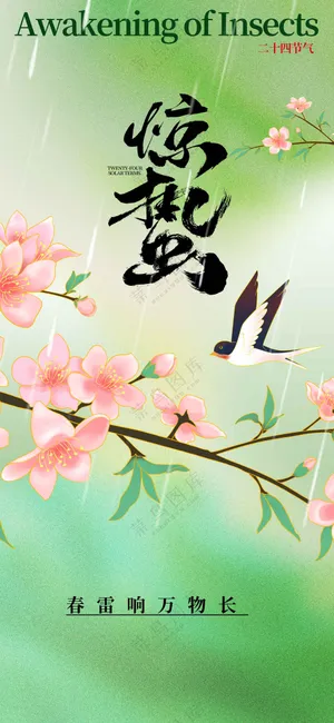 惊蛰节气传统活动海报