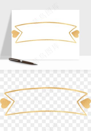 金色植物花环边框png免抠