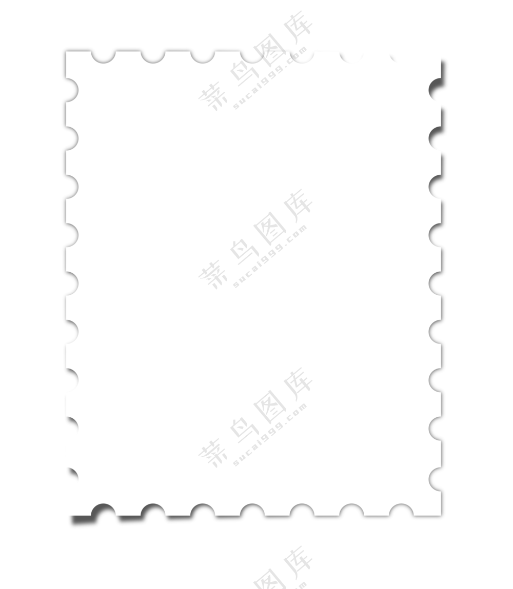 照片适用白色锯齿边框免抠图片素材